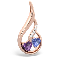 Amethyst Keepsake Curves 14K Rose Gold pendant P5450