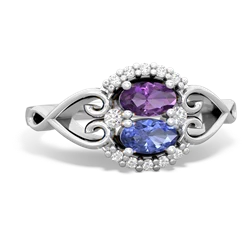 Amethyst Love Nest 14K White Gold ring R5860