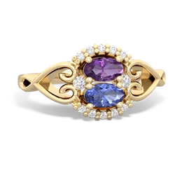 Amethyst Love Nest 14K Yellow Gold ring R5860