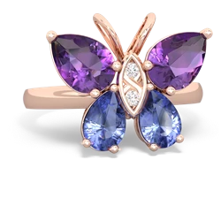 Amethyst Butterfly 14K Rose Gold ring R2215