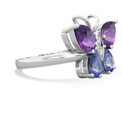 Amethyst Butterfly 14K White Gold ring R2215