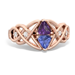 Amethyst Keepsake Celtic Knot 14K Rose Gold ring R5300