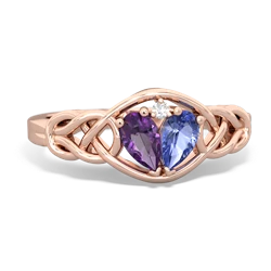 Amethyst Celtic Love Knot 14K Rose Gold ring R5420