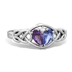 Amethyst Celtic Love Knot 14K White Gold ring R5420