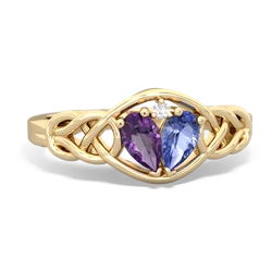 Amethyst Celtic Love Knot 14K Yellow Gold ring R5420