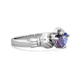 Amethyst 'Our Heart' Claddagh 14K White Gold ring R2388