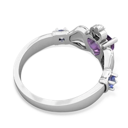 Amethyst Claddagh Keepsake 14K White Gold ring R5245