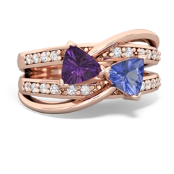 Amethyst Bowtie 14K Rose Gold ring R2360