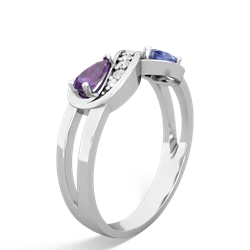 Amethyst Diamond Infinity 14K White Gold ring R5390