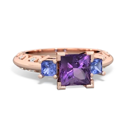 Amethyst Eternal Embrace Engagement 14K Rose Gold ring C2001