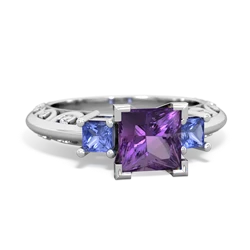 Amethyst Eternal Embrace Engagement 14K White Gold ring C2001