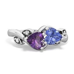 Amethyst Floral Elegance 14K White Gold ring R5790