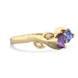 Amethyst Floral Elegance 14K Yellow Gold ring R5790