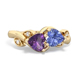 Amethyst Floral Elegance 14K Yellow Gold ring R5790