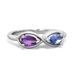 Amethyst Infinity 14K White Gold ring R5050