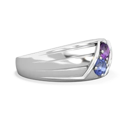 Amethyst Men's Streamline 14K White Gold ring R0460