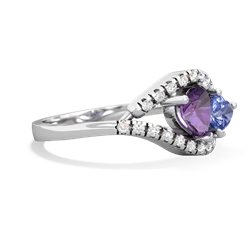 Amethyst Mother And Child 14K White Gold ring R3010