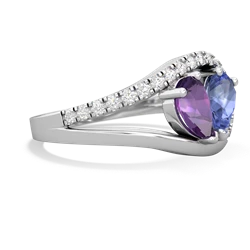 Amethyst Nestled Heart Keepsake 14K White Gold ring R5650