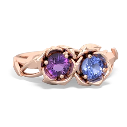 Amethyst Rose Garden 14K Rose Gold ring R5510