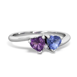 Amethyst Sweethearts 14K White Gold ring R5260