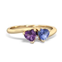 Amethyst Sweethearts 14K Yellow Gold ring R5260