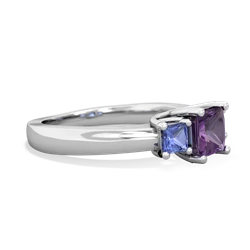 Amethyst Three Stone Trellis 14K White Gold ring R4015