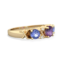 Amethyst Hugs And Kisses 14K Yellow Gold ring R5016