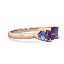 Amethyst Three Stone 14K Rose Gold ring R5235