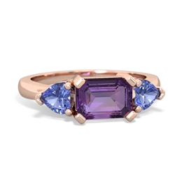 Amethyst Three Stone 14K Rose Gold ring R5235