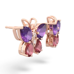 Amethyst Butterfly 14K Rose Gold earrings E2215