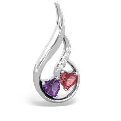 Amethyst Keepsake Curves 14K White Gold pendant P5450