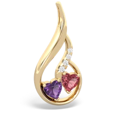 Amethyst Keepsake Curves 14K Yellow Gold pendant P5450