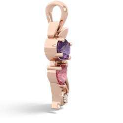 Amethyst Kitten 14K Rose Gold pendant P5780
