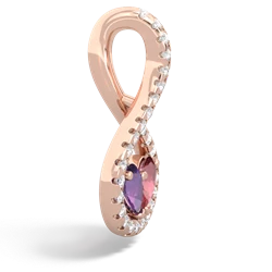 Amethyst Pave Twist 'One Heart' 14K Rose Gold pendant P5360