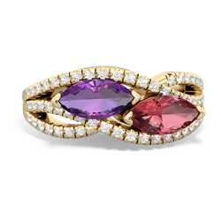 Amethyst Diamond Rivers 14K Yellow Gold ring R3070