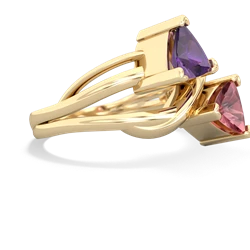 Amethyst Split Band Swirl 14K Yellow Gold ring R2341