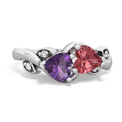 Amethyst Floral Elegance 14K White Gold ring R5790