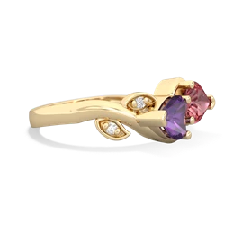 Amethyst Floral Elegance 14K Yellow Gold ring R5790