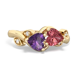 Amethyst Floral Elegance 14K Yellow Gold ring R5790