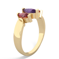 Amethyst Three Peeks 14K Yellow Gold ring R2433