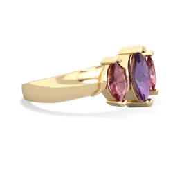 Amethyst Three Peeks 14K Yellow Gold ring R2433