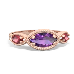 Amethyst Milgrain Marquise 14K Rose Gold ring R5700