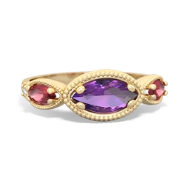 Amethyst Milgrain Marquise 14K Yellow Gold ring R5700