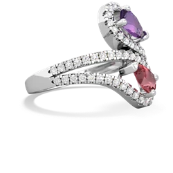 Amethyst Diamond Dazzler 14K White Gold ring R3000