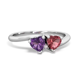 Amethyst Sweethearts 14K White Gold ring R5260