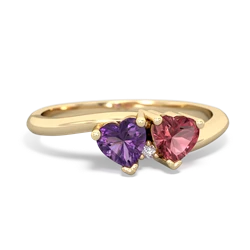 Amethyst Sweethearts 14K Yellow Gold ring R5260