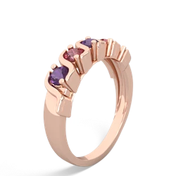 Amethyst Anniversary Band 14K Rose Gold ring R2089