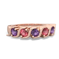 Amethyst Anniversary Band 14K Rose Gold ring R2089