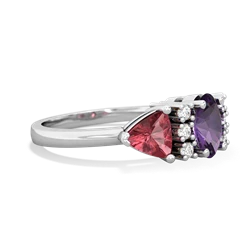 Amethyst Antique Style Three Stone 14K White Gold ring R2186