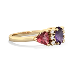 Amethyst Antique Style Three Stone 14K Yellow Gold ring R2186